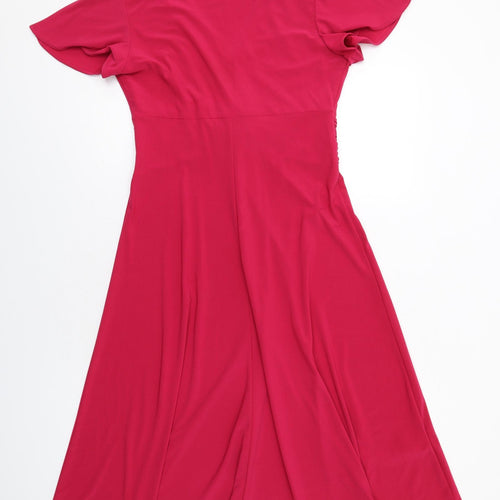 CC Womens Pink Polyester Trapeze & Swing Size 8 V-Neck Pullover