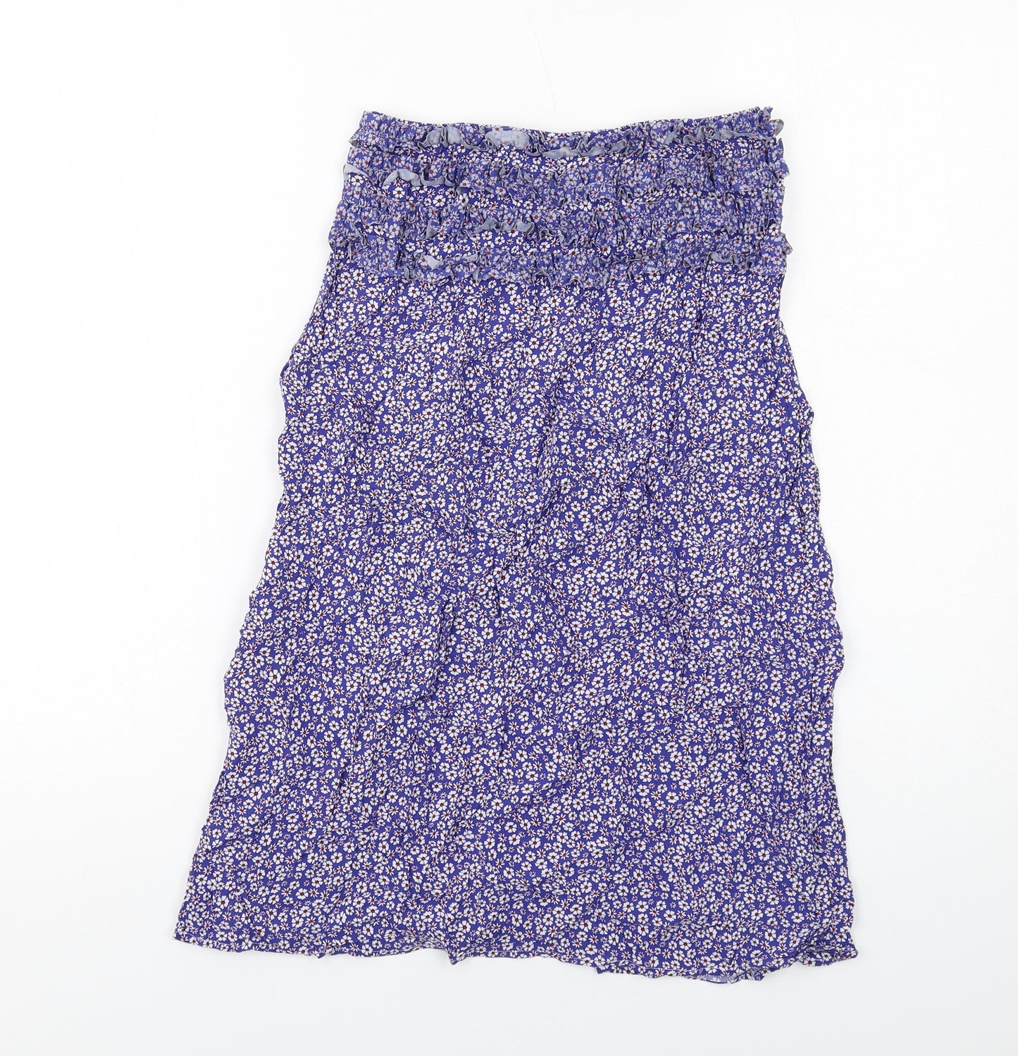 Calzedonia Womens Blue Floral Polyamide A-Line Skirt Size S
