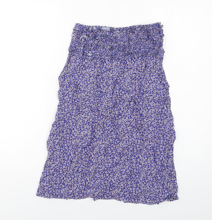 Calzedonia Womens Blue Floral Polyamide A-Line Skirt Size S