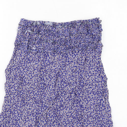 Calzedonia Womens Blue Floral Polyamide A-Line Skirt Size S