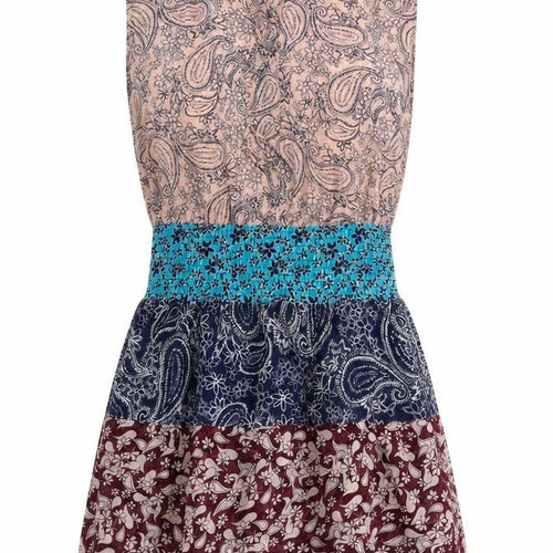 CAbi Womens Multicoloured Paisley Polyester Fit & Flare Size S V-Neck Pullover - Shirred Waist