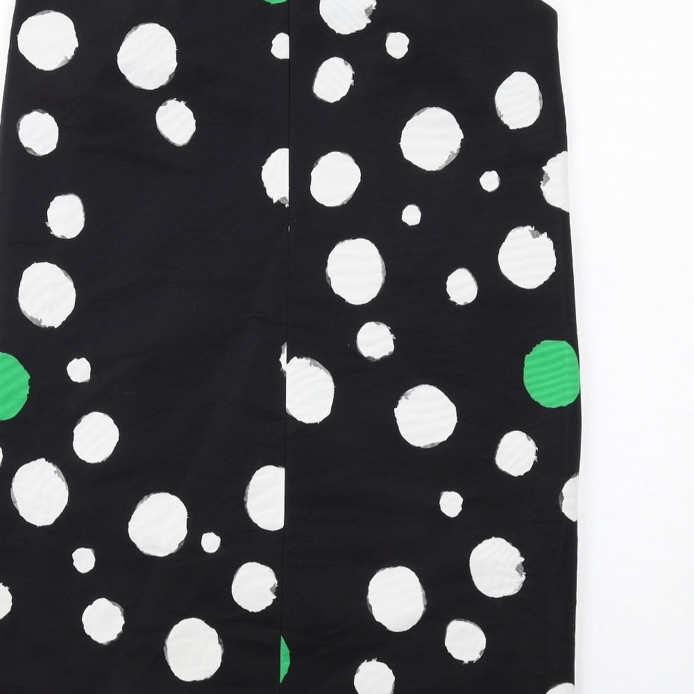 Penny Black Womens Black Polka Dot Polyester Shift Size 16 Boat Neck Zip