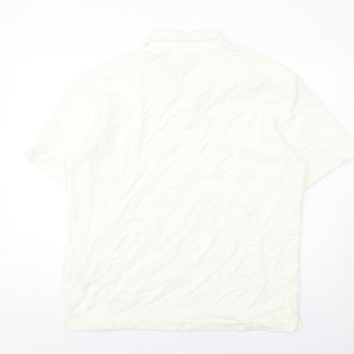 Zara Womens Ivory Cotton Basic Polo Size L Collared