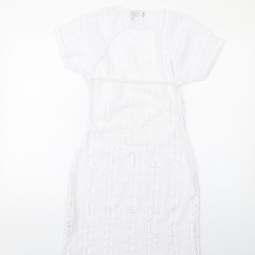 ASOS Womens White Polyester Shift Size 8 Round Neck Pullover