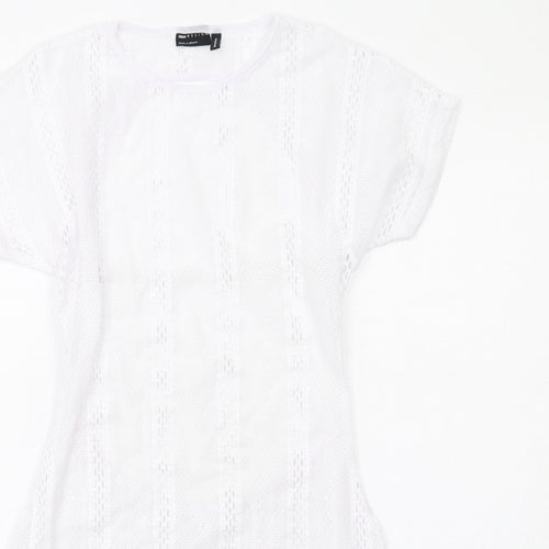 ASOS Womens White Polyester Shift Size 8 Round Neck Pullover