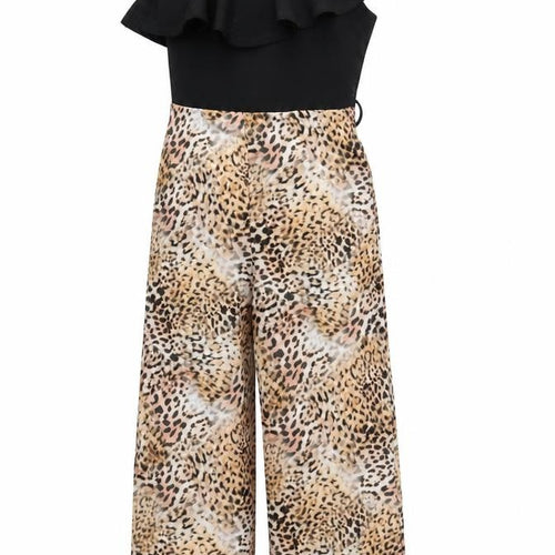 Lipsy Girls Multicoloured Animal Print Polyester Jumpsuit One-Piece Size 9-10 Years L24 in Zip