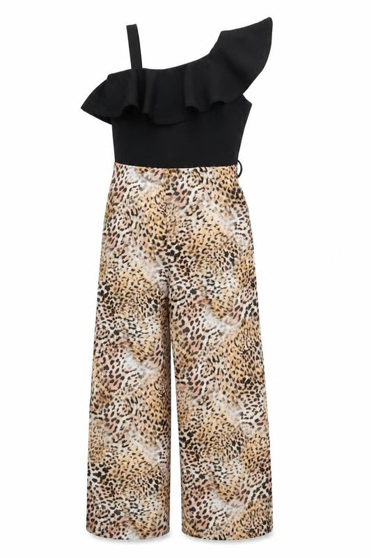 Lipsy Girls Multicoloured Animal Print Polyester Jumpsuit One-Piece Size 9-10 Years L24 in Zip