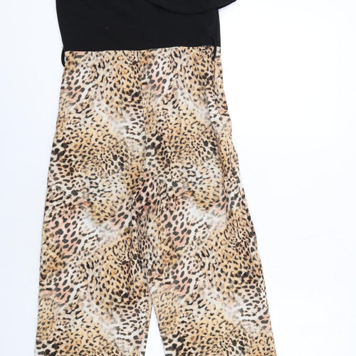 Lipsy Girls Multicoloured Animal Print Polyester Jumpsuit One-Piece Size 9-10 Years L24 in Zip