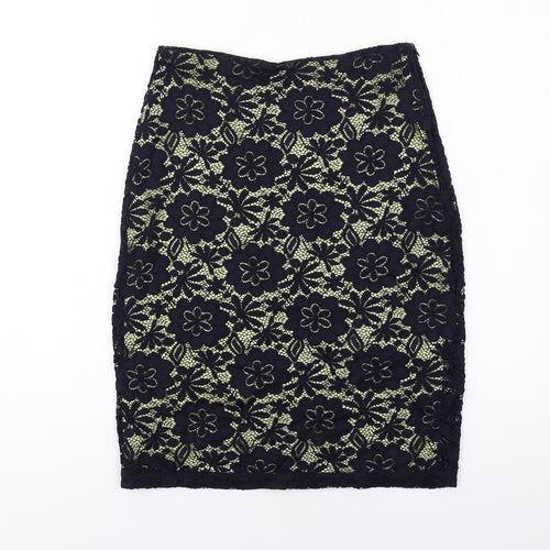Precis Womens Blue Floral Nylon Straight & Pencil Skirt Size 8 Zip