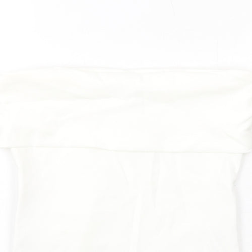 Zara Womens White Polyester Cropped Tank Size XS Off the Shoulder
