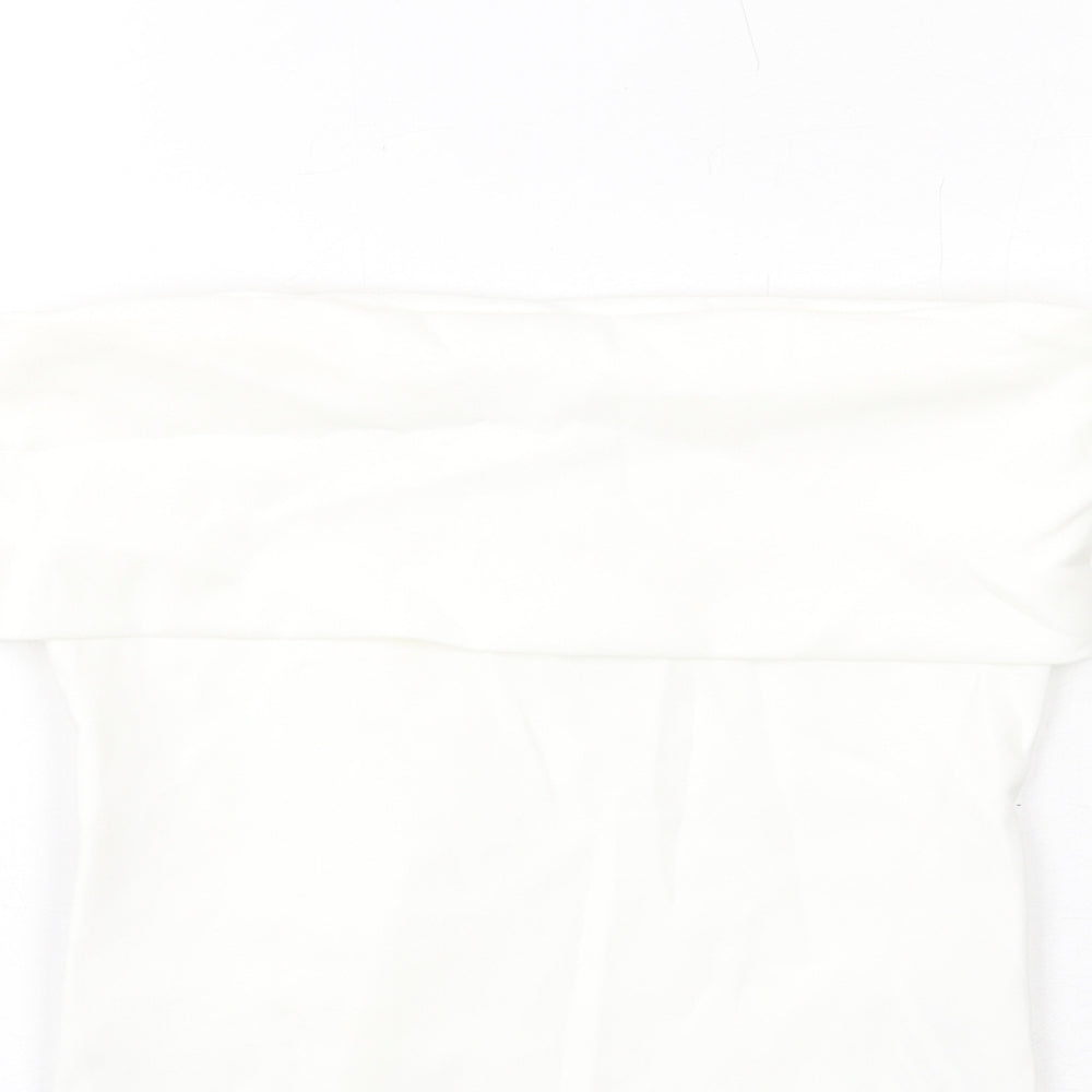 Zara Womens White Polyester Cropped Tank Size XS Off the Shoulder