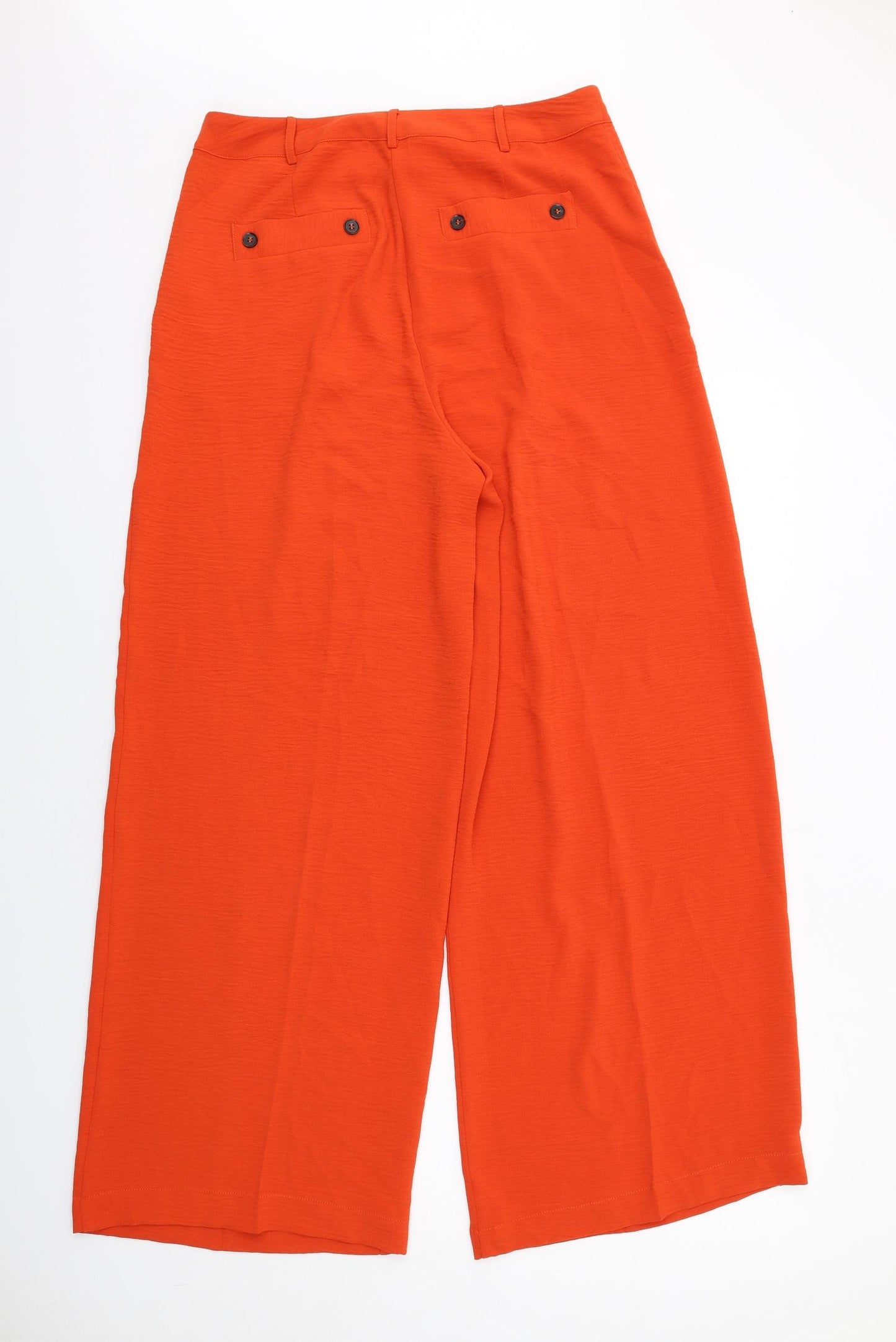 Phase Eight Womens Orange Polyester Trousers Size 12 L30 in Regular Zip