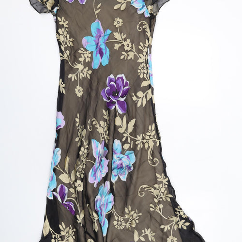 CC Womens Multicoloured Floral Polyester A-Line Size 8 Cowl Neck Pullover