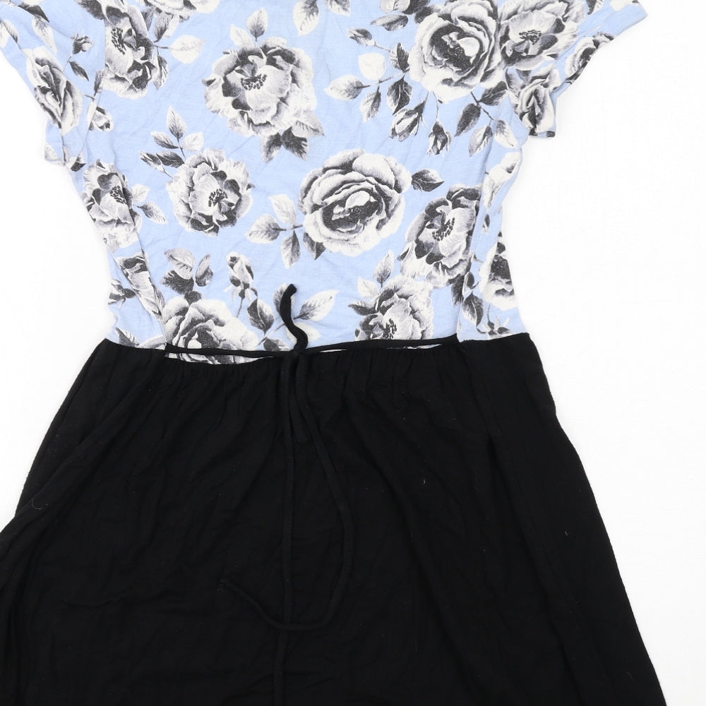 New Look Womens Multicoloured Floral Viscose A-Line Size 10 Round Neck Pullover