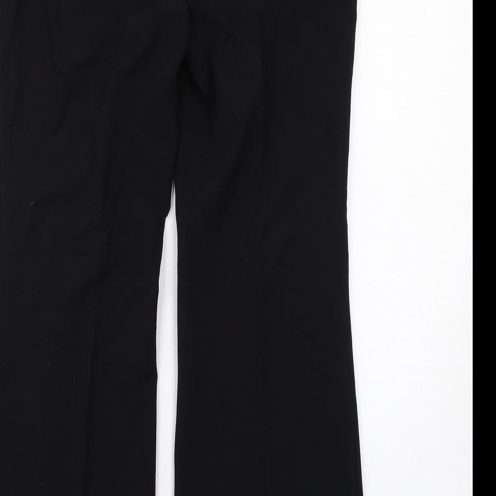 NEXT Womens Black Polyester Trousers Size 10 L28 in Regular Zip