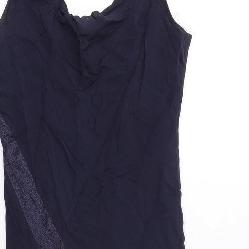 Principles Womens Blue Silk Tank Dress Size 12 V-Neck Pullover