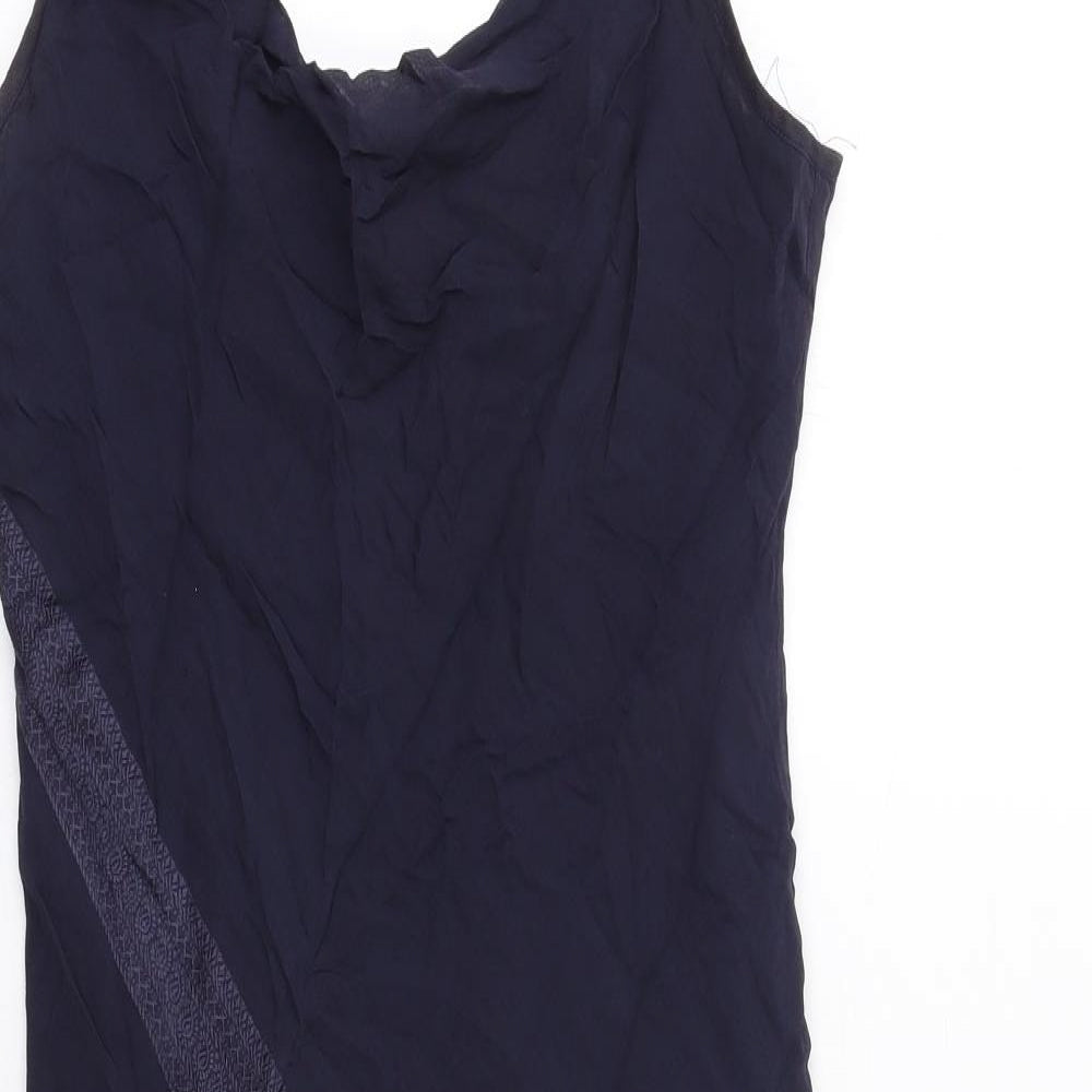 Principles Womens Blue Silk Tank Dress Size 12 V-Neck Pullover