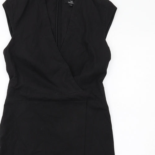 NEXT Womens Black Polyester Shift Size 12 V-Neck Zip