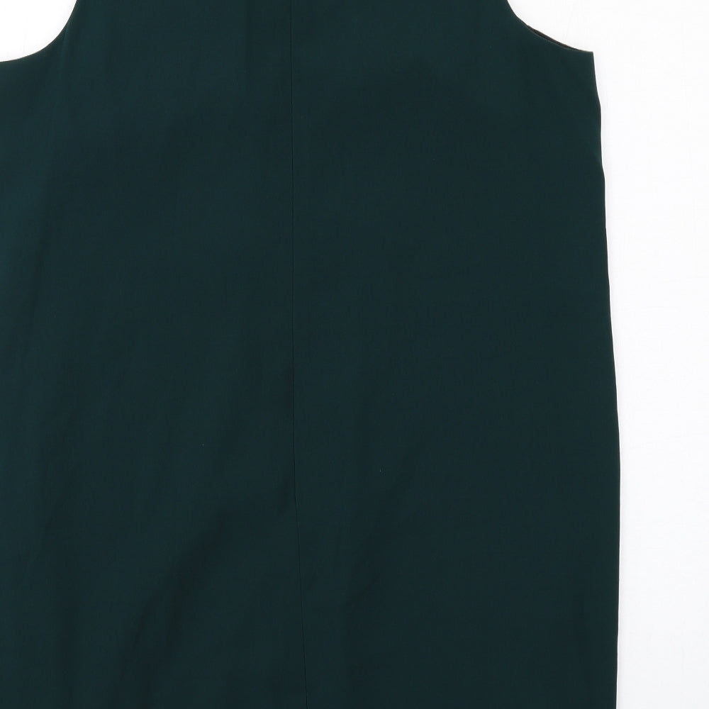 NEXT Womens Green Polyester A-Line Size 16 Round Neck Zip