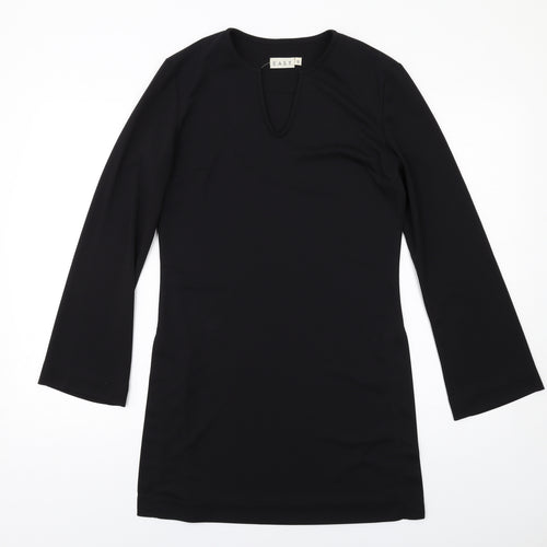 EAST Womens Black Polyester A-Line Size 10 V-Neck Pullover
