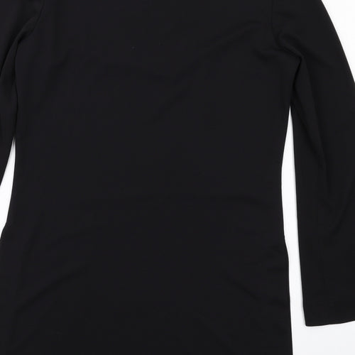EAST Womens Black Polyester A-Line Size 10 V-Neck Pullover