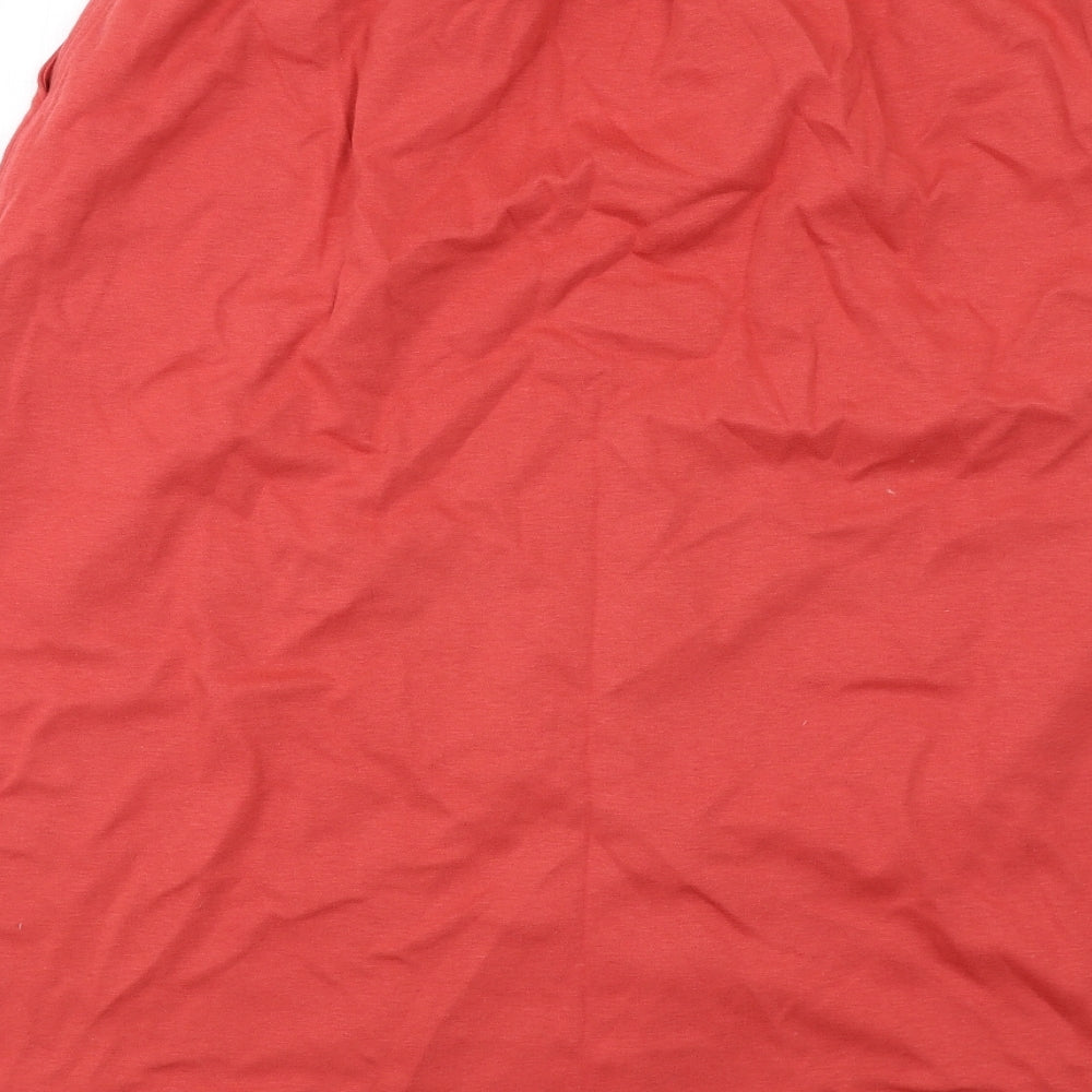 Lands' End Womens Red Cotton A-Line Skirt Size 10