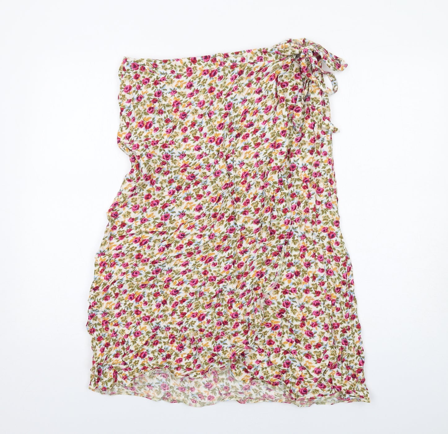 New Look Womens Multicoloured Floral Viscose Peasant Skirt Size 14 Button