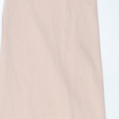 Zara Womens Pink Viscose Slip Dress Size S Round Neck Pullover
