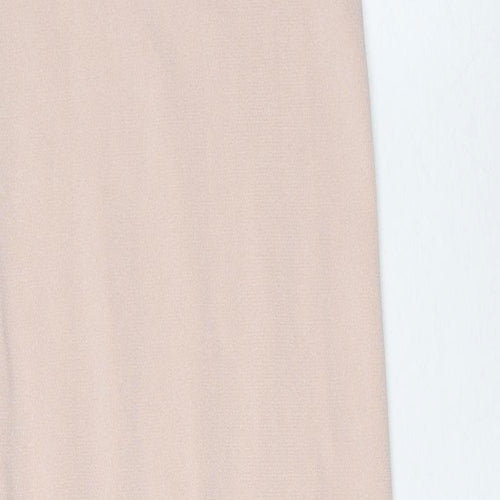 Zara Womens Pink Viscose Slip Dress Size S Round Neck Pullover