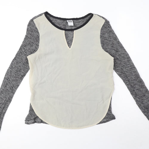 VERO MODA Womens Grey Viscose Basic T-Shirt Size S Round Neck