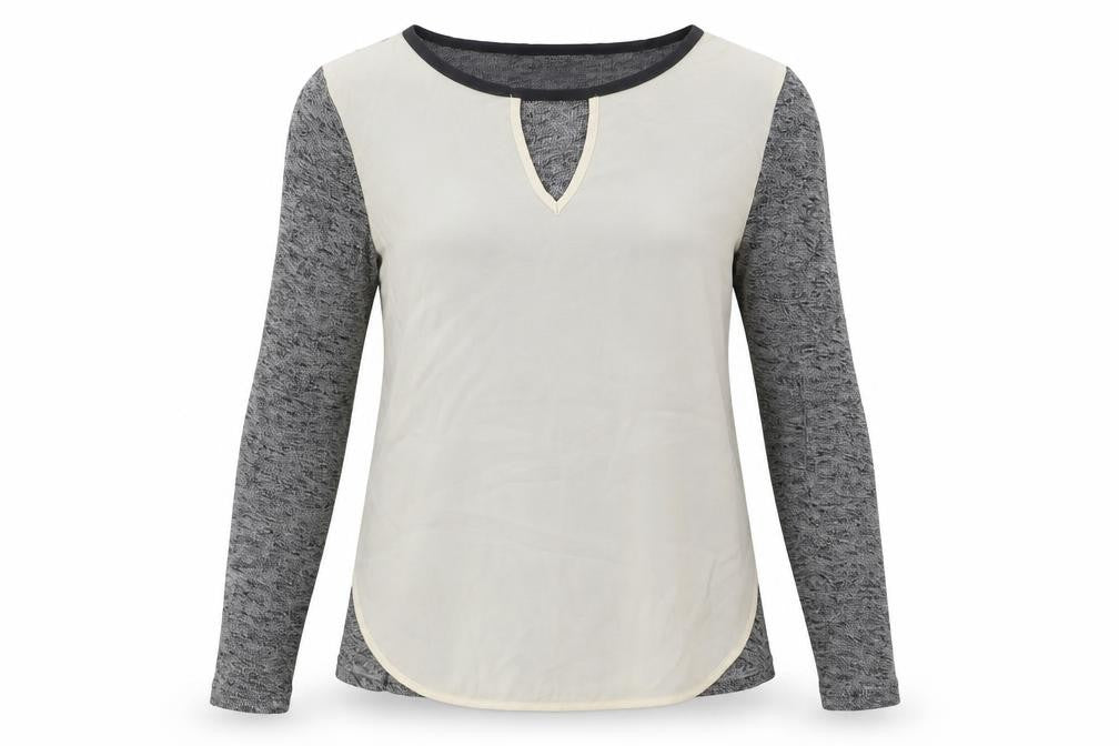 Front view of Vero Moda women’s grey viscose basic t-shirt, size S, round neck