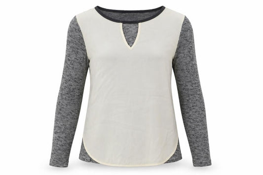 Front view of Vero Moda women’s grey viscose basic t-shirt, size S, round neck