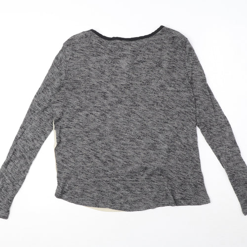 VERO MODA Womens Grey Viscose Basic T-Shirt Size S Round Neck