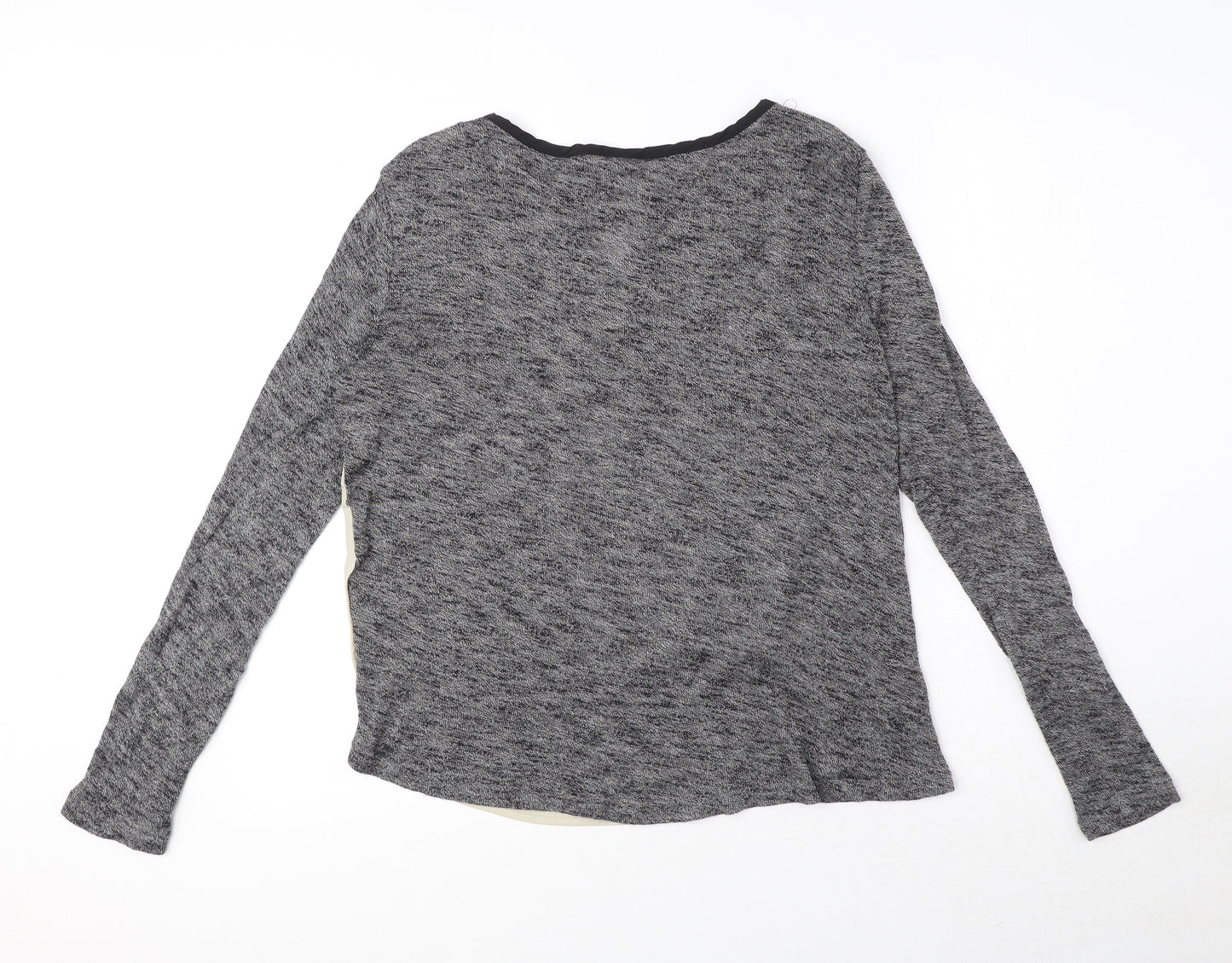 VERO MODA Womens Grey Viscose Basic T-Shirt Size S Round Neck