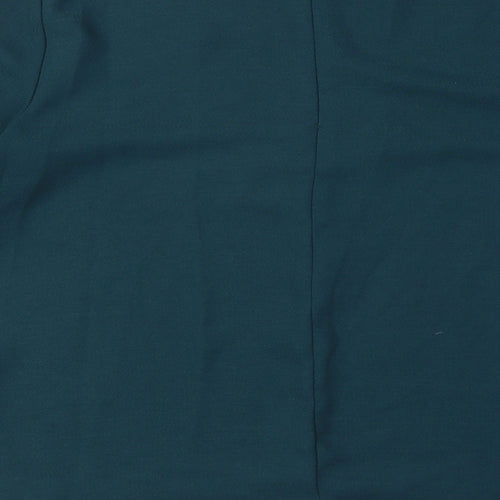Topshop Womens Green Polyester Basic Blouse Size 8 Round Neck