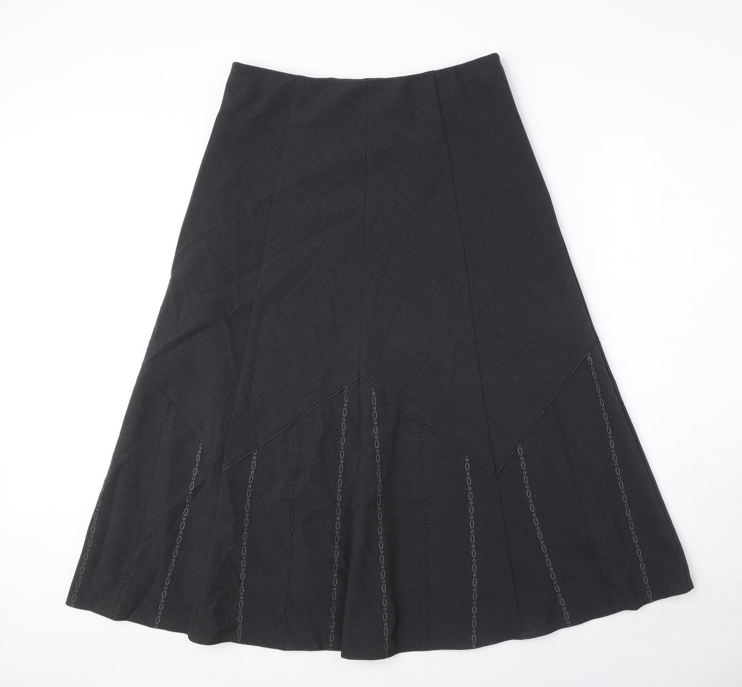 Marks and Spencer Womens Grey Polyester Swing Skirt Size 12