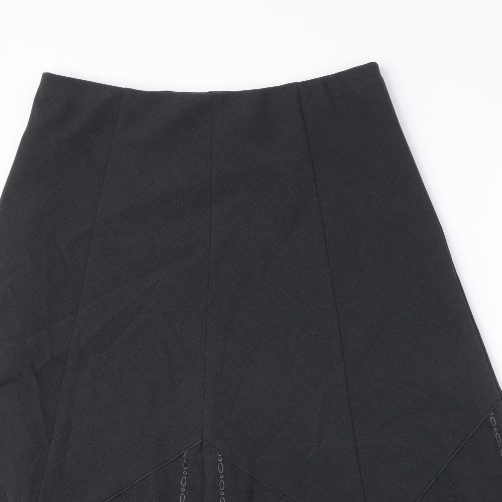 Marks and Spencer Womens Grey Polyester Swing Skirt Size 12