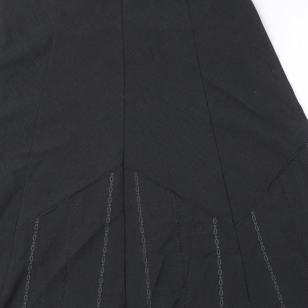 Marks and Spencer Womens Grey Polyester Swing Skirt Size 12