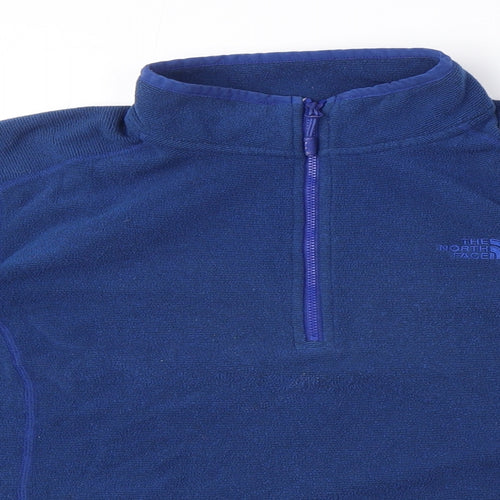 The North Face Womens Blue Polyester Pullover Sweatshirt Size XL Zip