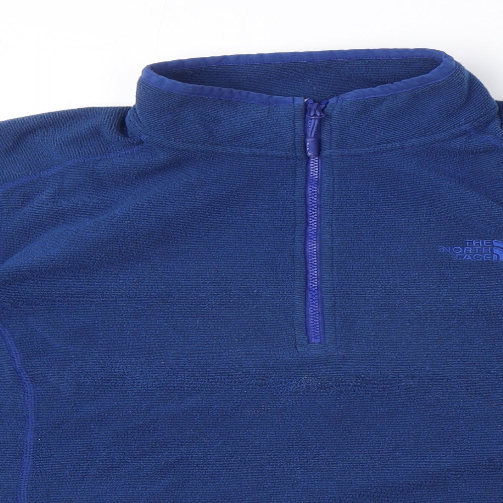 The North Face Womens Blue Polyester Pullover Sweatshirt Size XL Zip