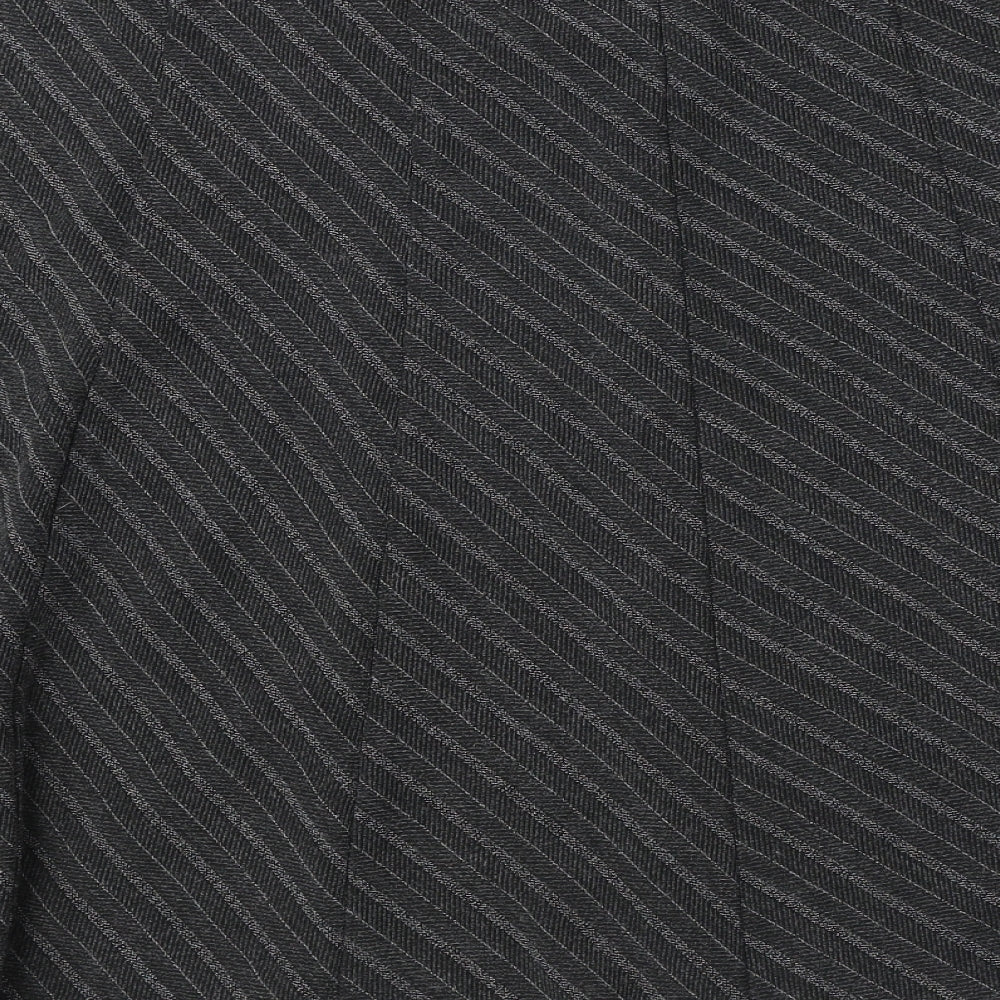 Marks and Spencer Womens Grey Striped Polyester Swing Skirt Size 16