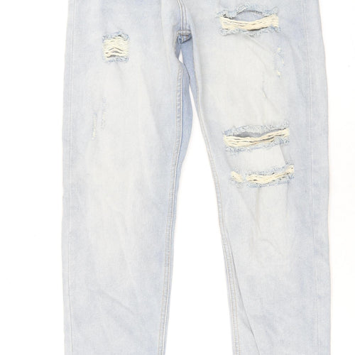 Boohoo Mens Blue Cotton Skinny Jeans Size 32 in L35 in Regular Button