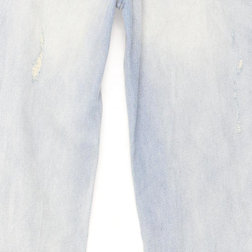 Boohoo Mens Blue Cotton Skinny Jeans Size 32 in L35 in Regular Button