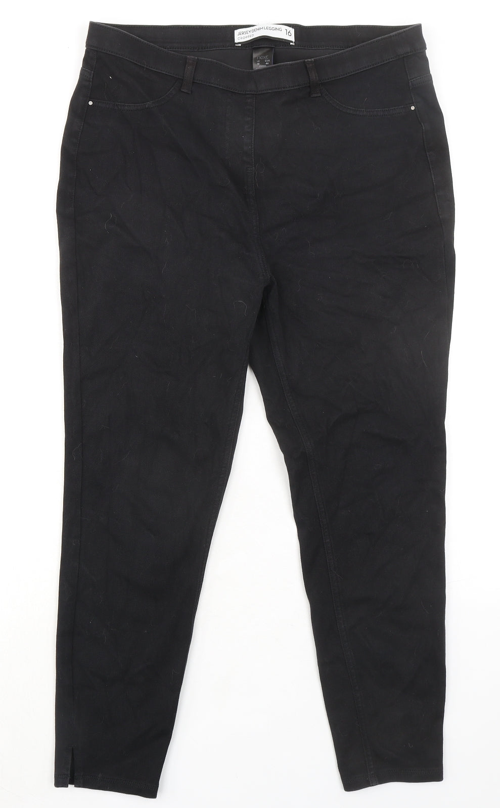 NEXT Womens Black Cotton Jegging Jeans Size 16 L24 in Regular - Cropped