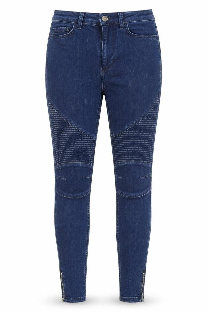Marks and Spencer Womens Blue Cotton Skinny Jeans Size 6 L27 in Regular Zip