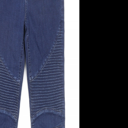 Marks and Spencer Womens Blue Cotton Skinny Jeans Size 6 L27 in Regular Zip