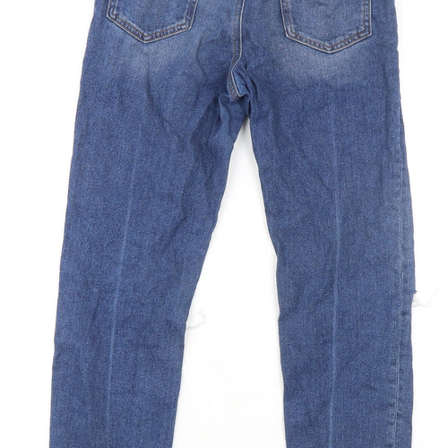 ASOS Womens Blue Cotton Mom Jeans Size 26 in L28 in Regular Zip
