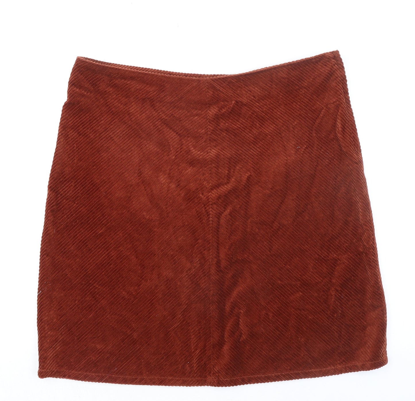 Long Tall Sally Womens Orange Cotton A-Line Skirt Size 18 Zip