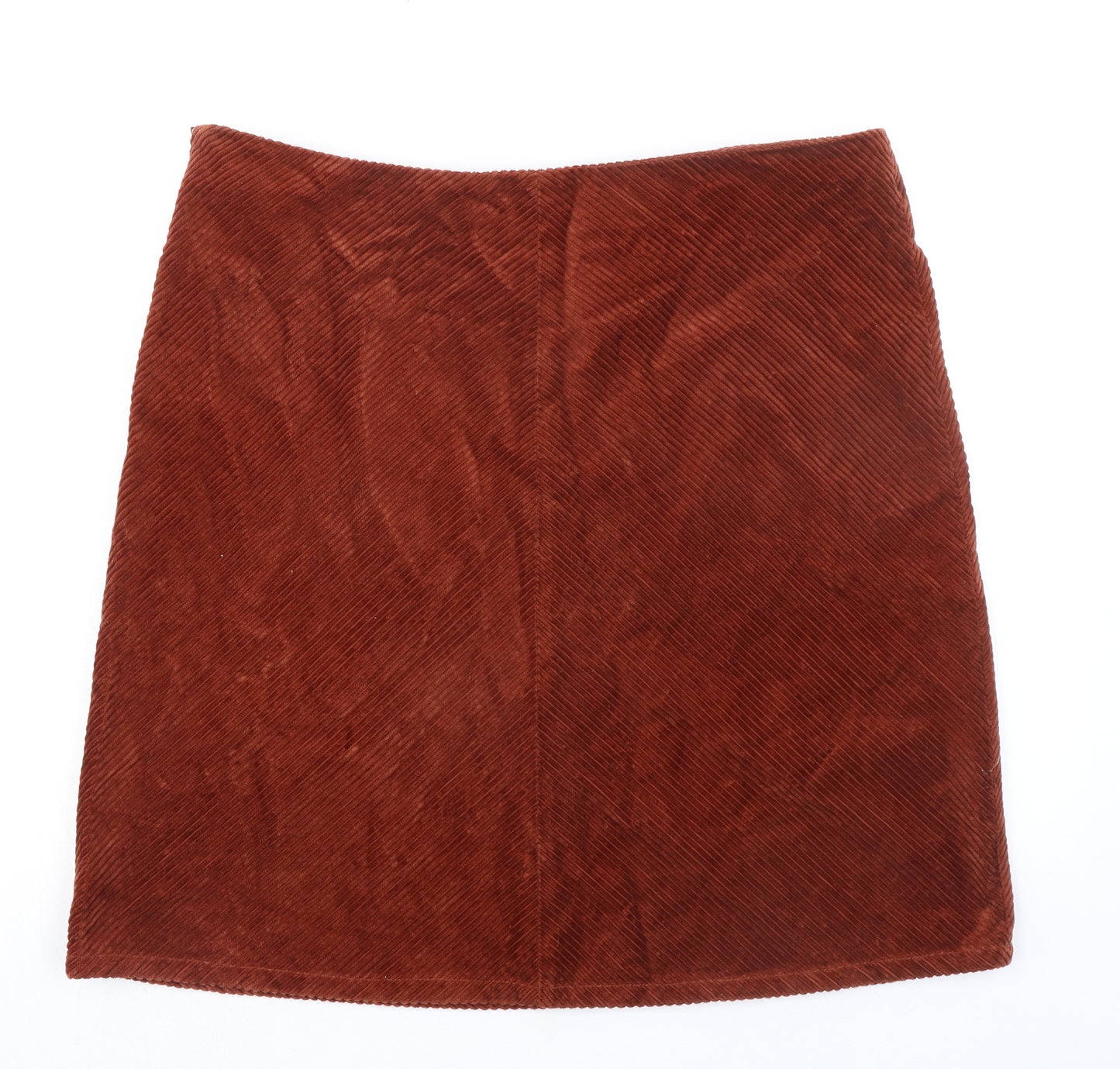 Long Tall Sally Womens Orange Cotton A-Line Skirt Size 18 Zip