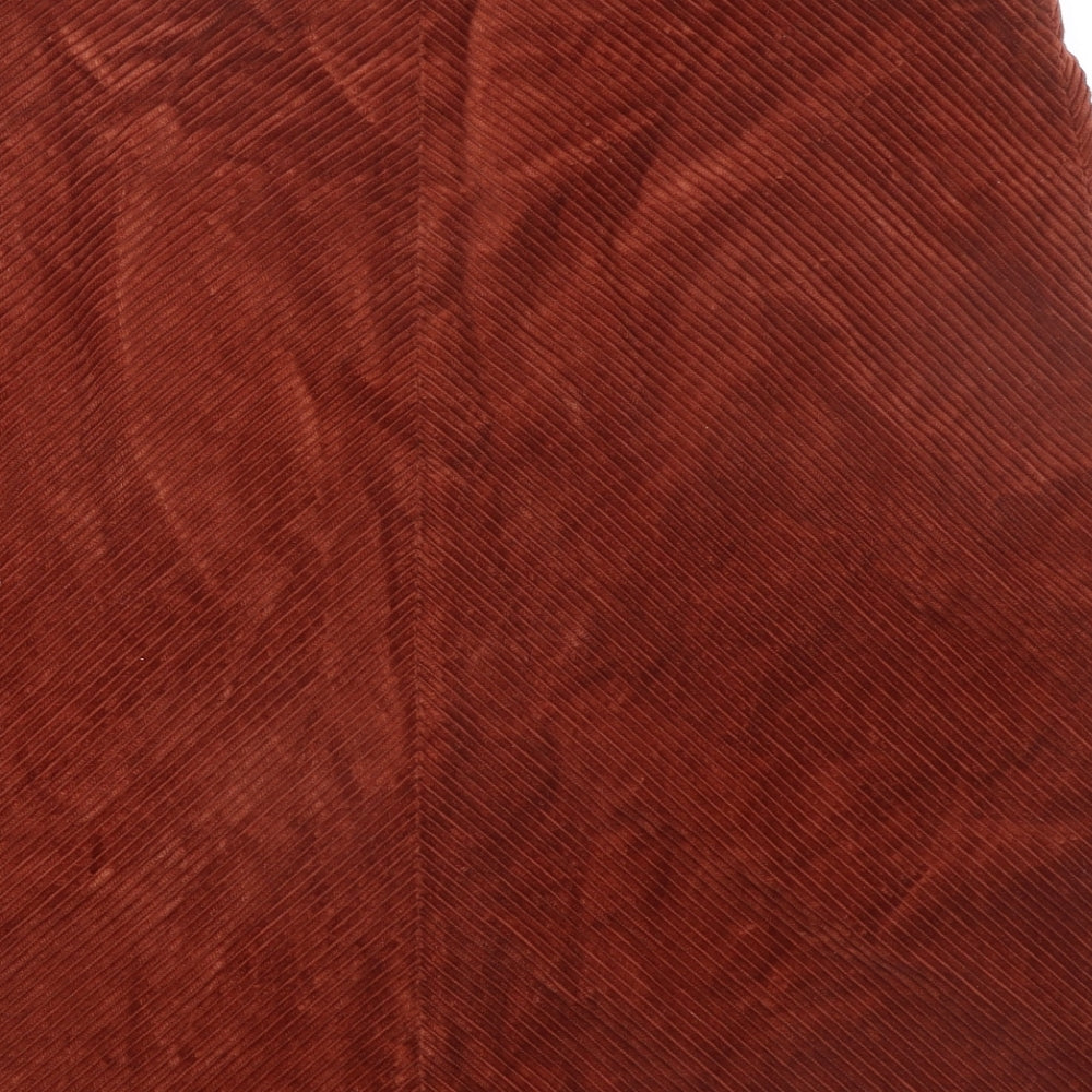 Long Tall Sally Womens Orange Cotton A-Line Skirt Size 18 Zip